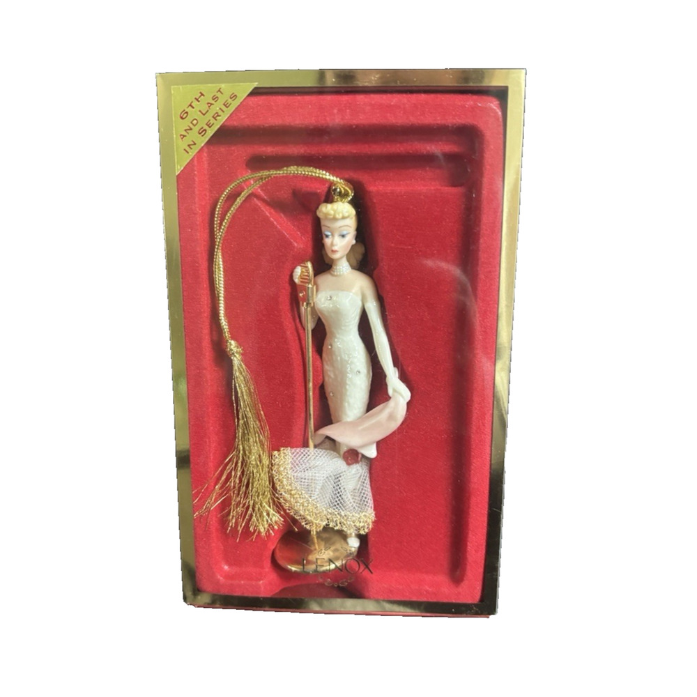 Vtg 2004 Lenox Barbie Solo in the Spotlight Porcelain Ornament 24k Gold Accents
